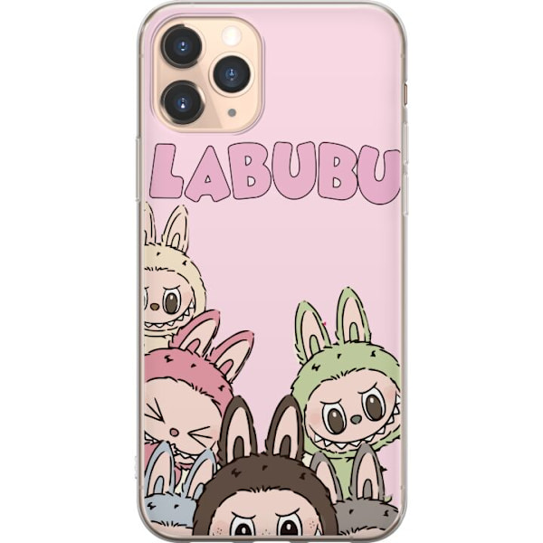 Apple iPhone 11 Pro Genomskinligt Skal Labubu Pop Mart Karaktärer Figurer Samlarobjekt Populär Figurserie Design Pop Mart Toy Art Motiv