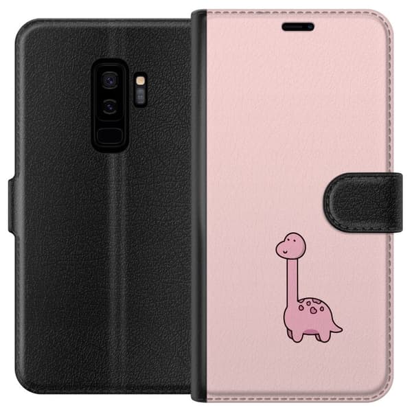 Kompatibel Tegnebogsetui til Samsung Galaxy S9+ Rosa dinosaur