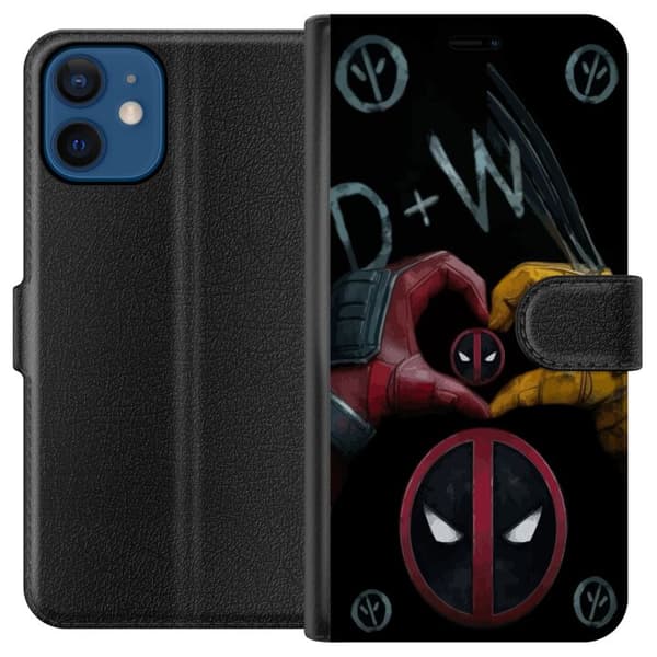 Kompatibelt Plånboksfodral till Apple iPhone 12 mini Deadpool & Wolverine Kärlek