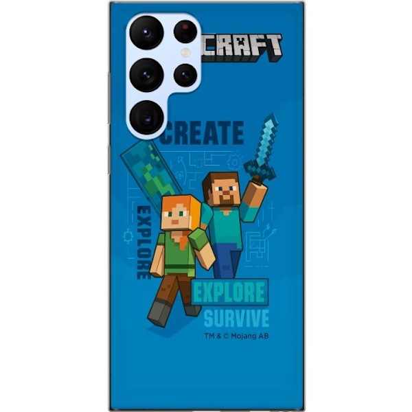 Samsung Galaxy S22 Ultra 5G Genomskinligt Skal Minecraft Caves