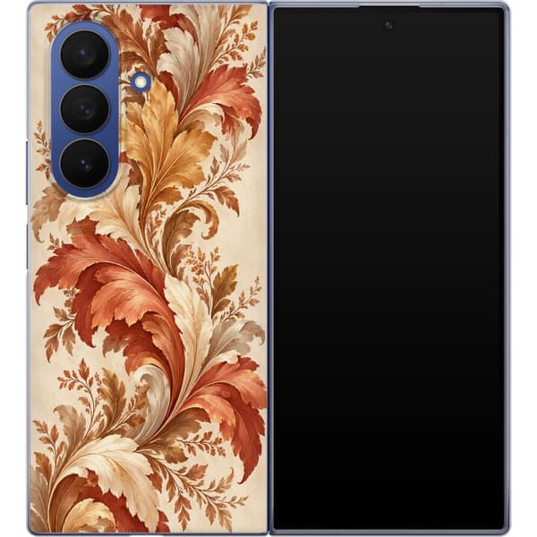 Kompatibelt Mobilskal till Samsung Galaxy Z Fold7 Höstornament beige