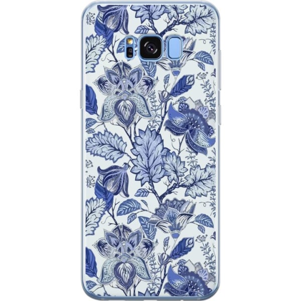Samsung Galaxy S8+ Gennemsigtig cover Blomster Blå...