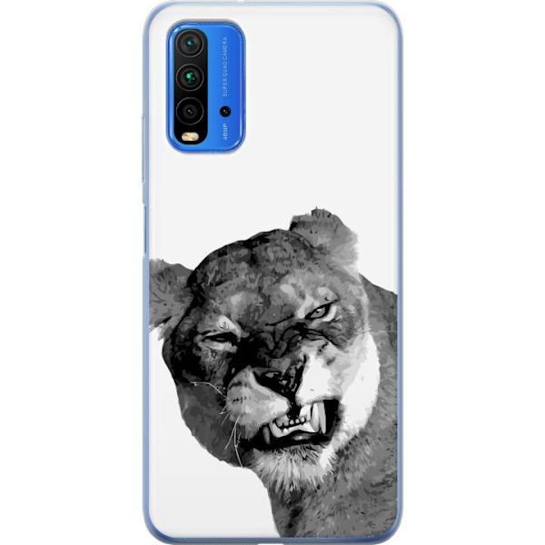Xiaomi Redmi 9T Läpinäkyvä kuori Leijona Taiteellinen Eläinaihe Afrikkalainen Tyyli Viidakon Tunnelma Graafinen Suunnittelu Kotikoristeet Eläinte