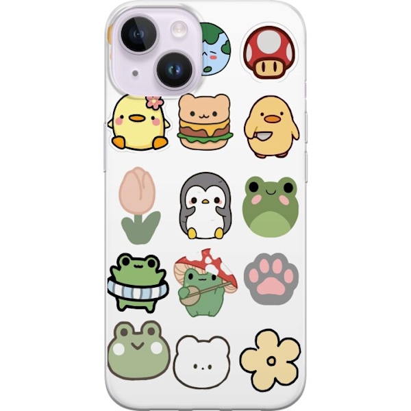 Apple iPhone 15 Gjennomsiktig deksel Kawaii Friends