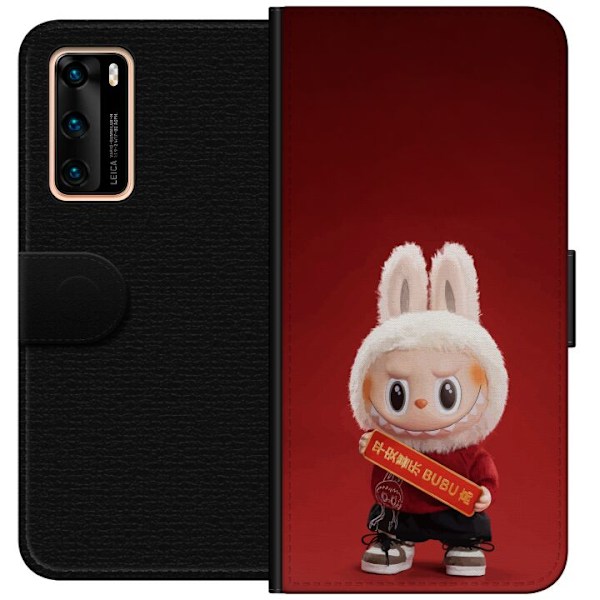 Huawei P40 Lompakkokotelo Pop Mart The Monsters Labubu Onnea V