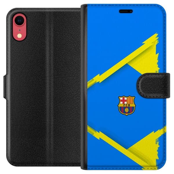 Kompatibelt Lommeboketui til Apple iPhone XR Blågul fotbollsdesign blå