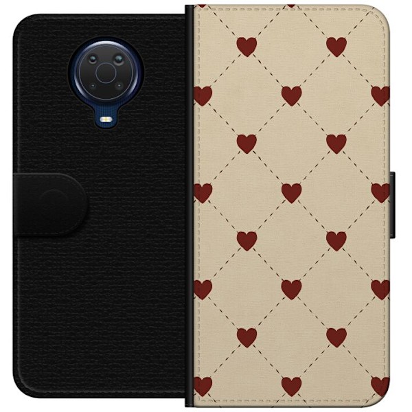 Nokia G20 Plånboksfodral Heart Grid