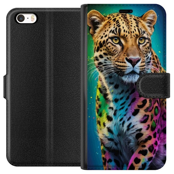 Apple iPhone SE (2016) Tegnebogsetui Leopard