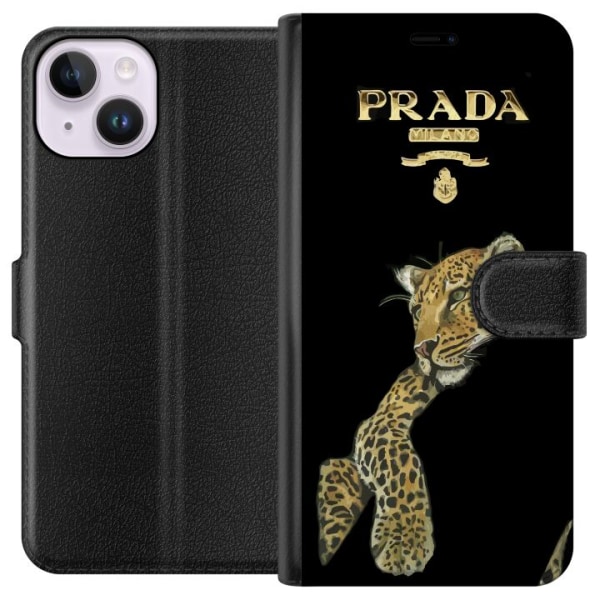 Apple iPhone 14 Lompakkokotelo Prada Leopard