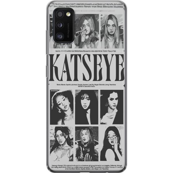 Kompatibelt Mobildeksel til Samsung Galaxy A41 KATSEYE svartvit poster grå