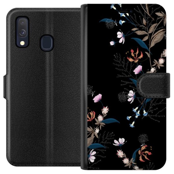 Samsung Galaxy A40 Tegnebogsetui Blomster