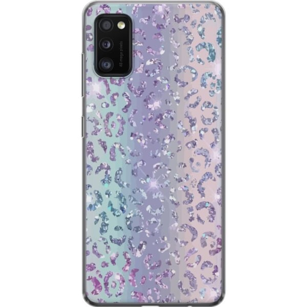 Samsung Galaxy A41 Gennemsigtig cover Glitter Leopard