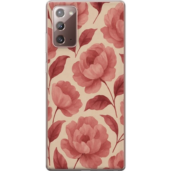 Samsung Galaxy Note20 Genomskinligt Skal Rose Bloom