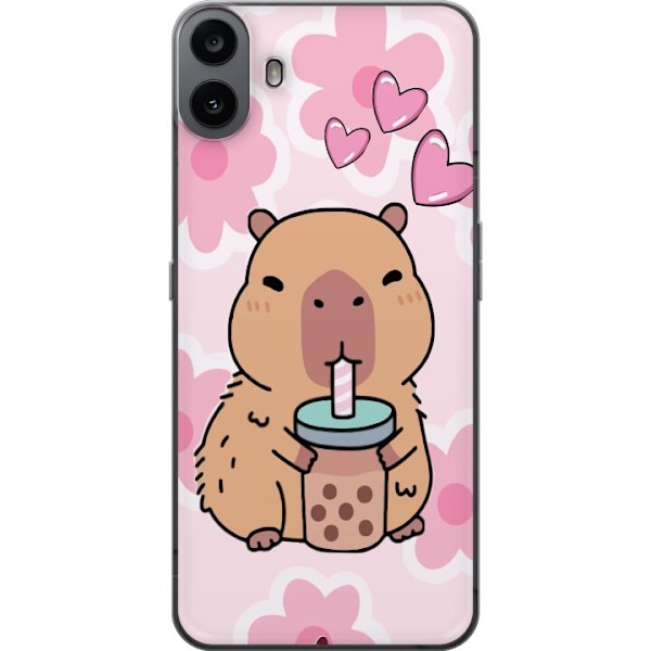 Nothing CMF Phone 1 Läpinäkyvä kuori Kawaii Capybara Sydän