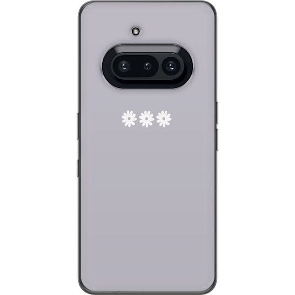 Nothing Phone (3a) Genomskinligt Skal Lila Blomminimalism – stilrent blommotiv på lila bakgrund