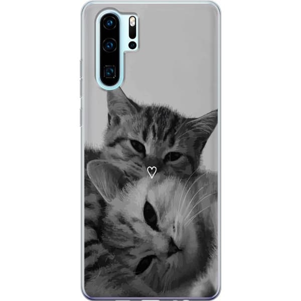 Kompatibelt Mobildeksel til Huawei P30 Pro Katt Hjerte