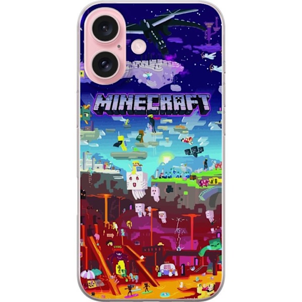 Apple iPhone 16 Genomskinligt Skal Minecraft