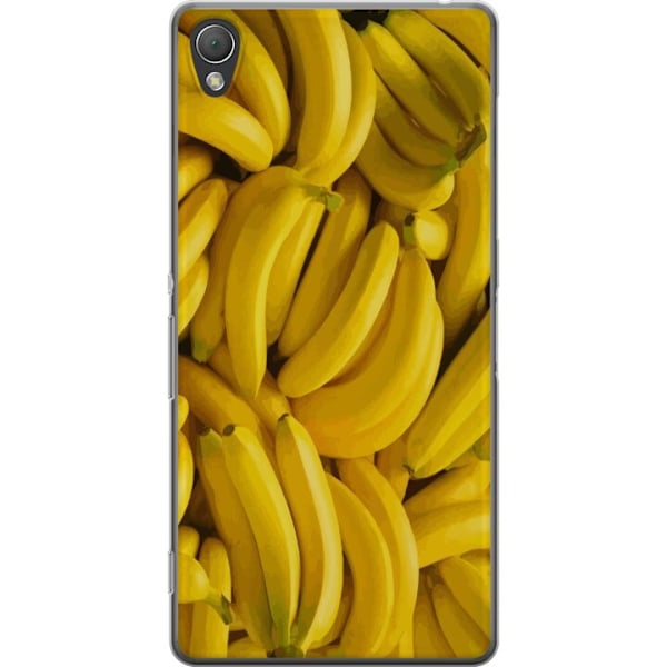 Sony Xperia Z3 Genomskinligt Skal Banana Pattern – lekfullt mönster med gula bananer