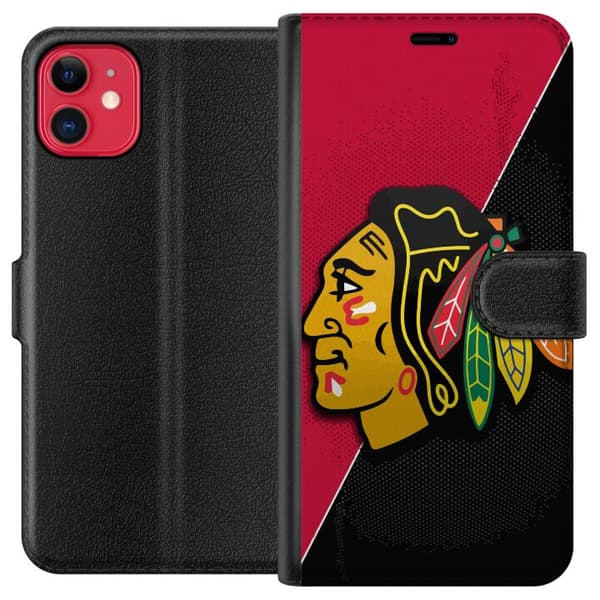 Kompatibel Tegnebogsetui til Apple iPhone 11 Chicago Blackhawks (NHL)