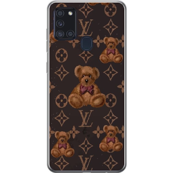 Samsung Galaxy A21s Genomskinligt Skal Louis Vuitton Teddy Bear Mönster Lyx Mode Design Populärt Motiv Fashion Trend Lyxiga Accessoarer