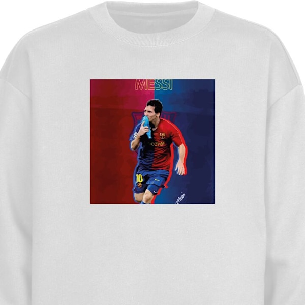 Sweatshirt for Voksen | Klassisk Collegegenser Messi hvit M