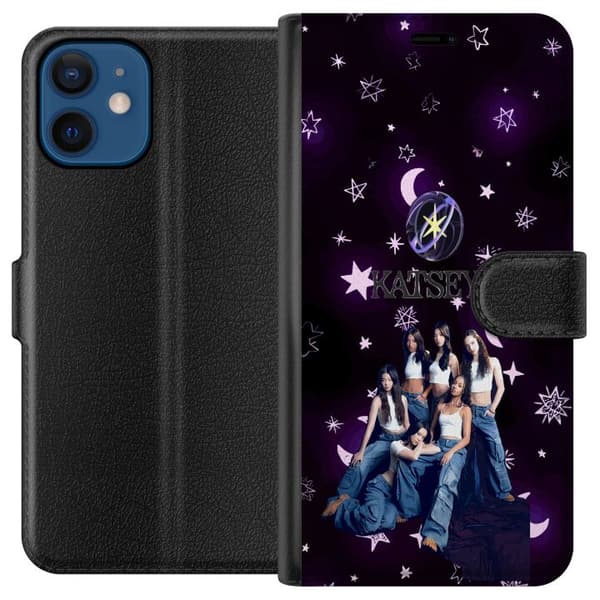 Kompatibelt Lommeboketui til Apple iPhone 12 KATSEYE stjärncollage lila