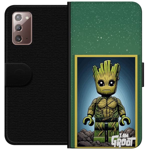 Kompatibel Tegnebogsetui til Samsung Galaxy Note20 Robot med röda ögon grå