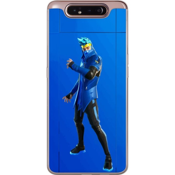 Samsung Galaxy A80 Läpinäkyvä kuori Fortnite - Ninja Blue