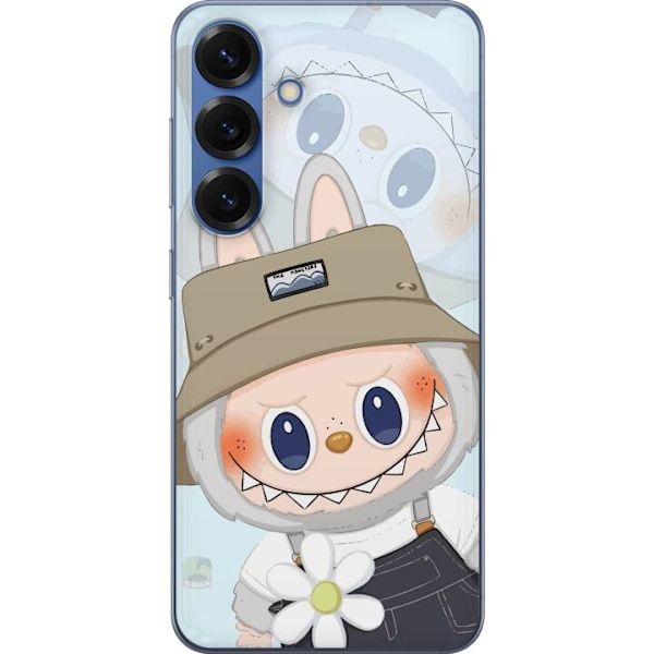 Samsung Galaxy S25+ Genomskinligt Skal Labubu med hatt – Pop Mart-figur Mr. Butcher i retro stil med karaktär
