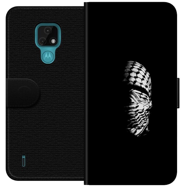 Motorola Moto E7 Tegnebogsetui Keffiyeh-mønster - klassisk so