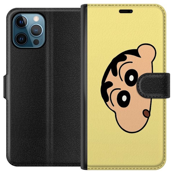Apple iPhone 12 Pro Max Lompakkokotelo Peeking Shinchan