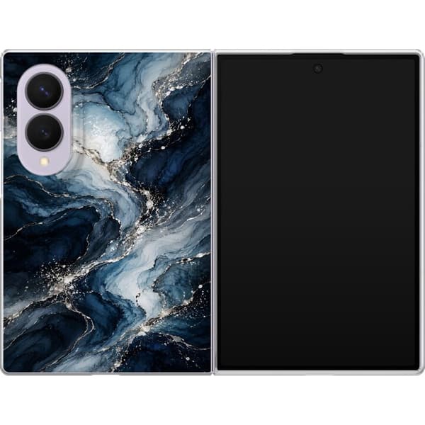 Kompatibelt Mobilskal till Samsung Galaxy Z Fold8 Nattmarmor blå