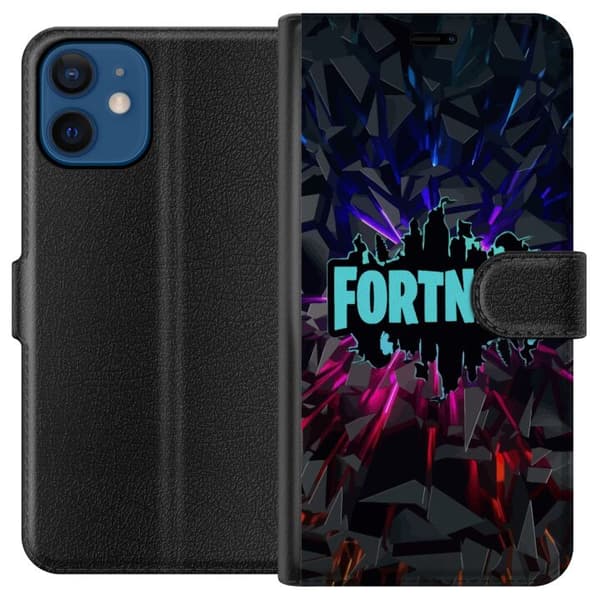 Kompatibel Tegnebogsetui til Apple iPhone 12 mini Spilinspireret abstrakt logodesign med eksploderende former, neonlys og dynamisk energi til et mode