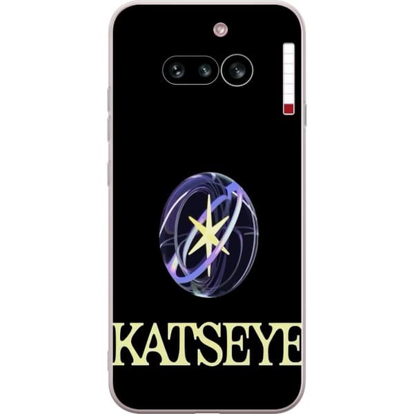 Kompatibel Mobilcover til Nothing Phone (4a) KATSEYE-logo med gul stjerne, lilla omløbsringe og lys typografi mod sort baggrund sort