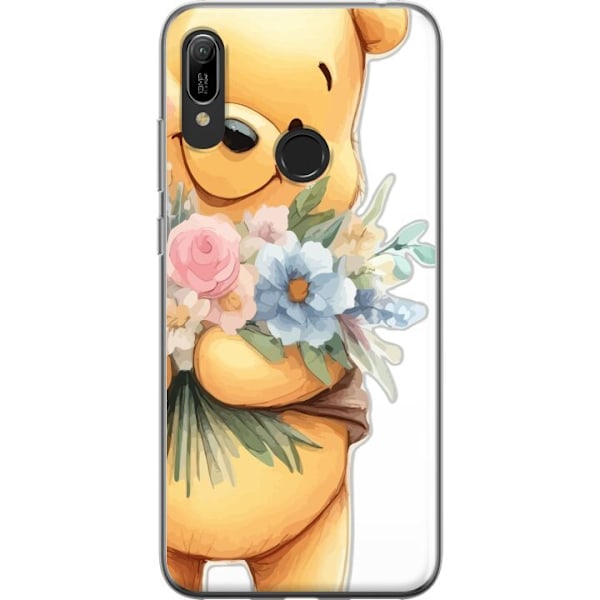 Huawei Y6 (2019) Gennemsigtig cover Nalle Puh med blomster - k