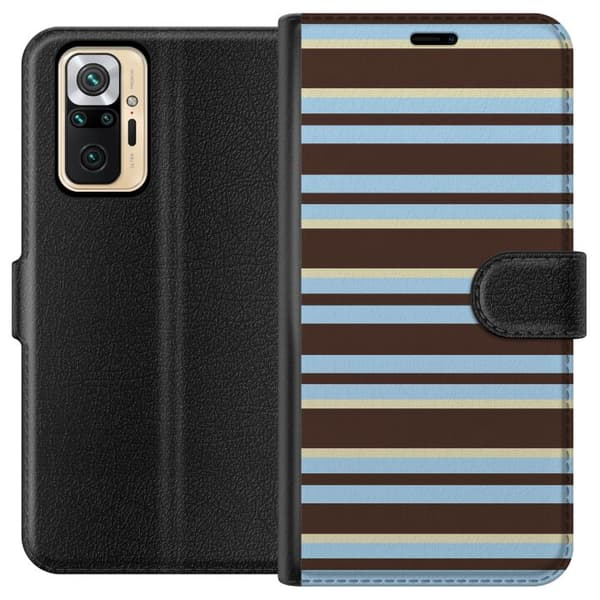 Kompatibel Tegnebogsetui til Xiaomi Redmi Note 10 Pro Brune caféstriber brun