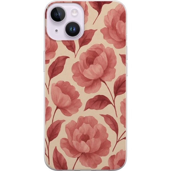 Apple iPhone 15 Plus Genomskinligt Skal Rose Bloom