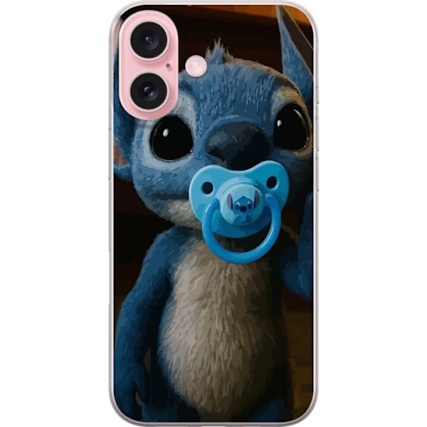 Apple iPhone 16 Gennemsigtig cover Stitch & Napp - babytema med sød karakter