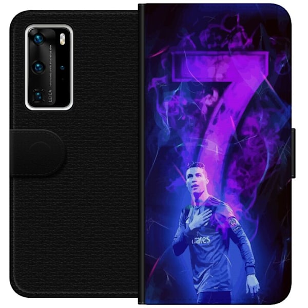 Huawei P40 Pro Tegnebogsetui Ronaldo 7 - Fodboldlegende i Handling for Fans