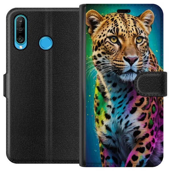 Huawei P30 lite Tegnebogsetui Leopard