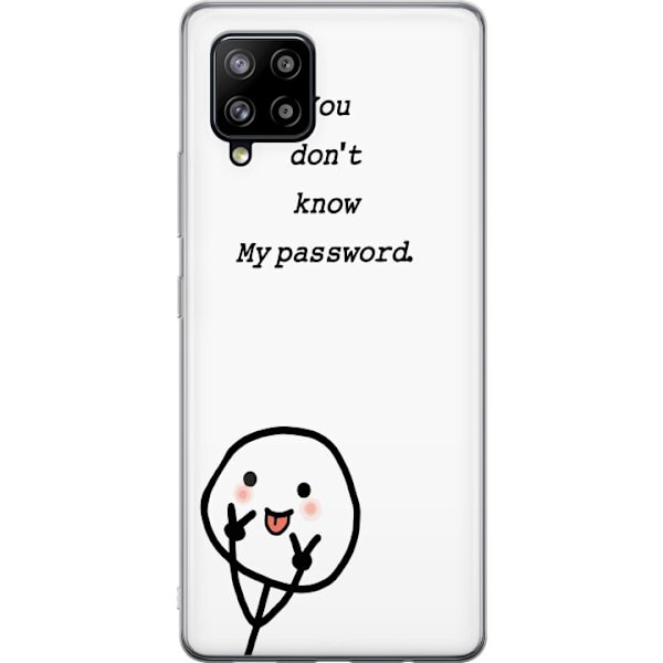 Samsung Galaxy A42 5G Genomskinligt Skal You Don’t Know My Password – edgy textmotiv med attityd