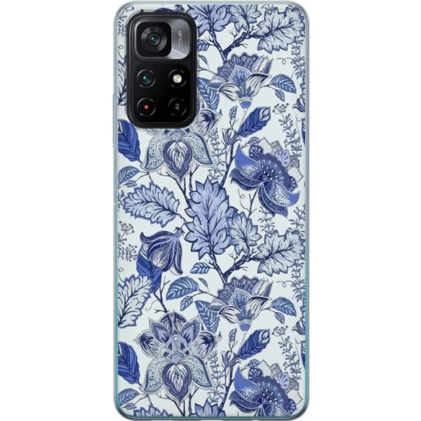 Xiaomi Poco M4 Pro 5G Genomskinligt Skal Blommor Blå...