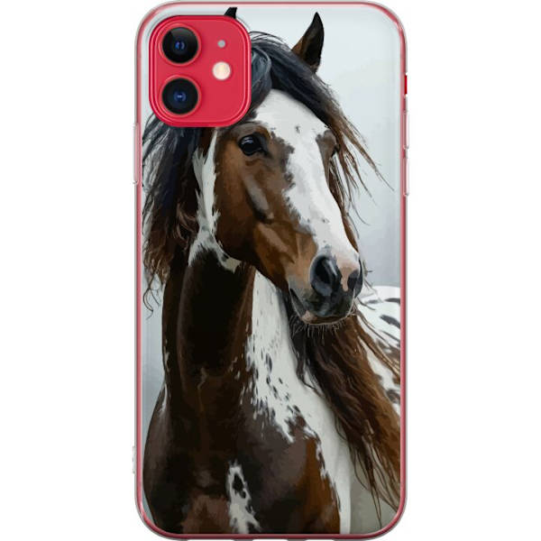 Apple iPhone 11 Läpinäkyvä kuori Hevonen Eläimet Aihe Graafinen Suunnittelu Luonto Vahva Aihe Suosittu Taide Eläinten Teema Ratsastus