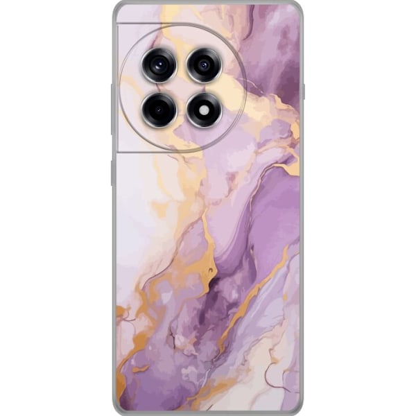 OnePlus 12R Gennemsigtig cover Marmor Lilla Guld