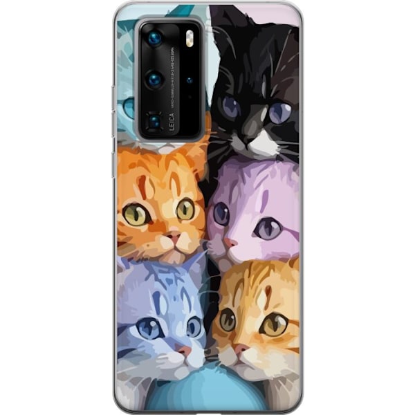 Huawei P40 Pro Gennemsigtig cover Farverige Katte