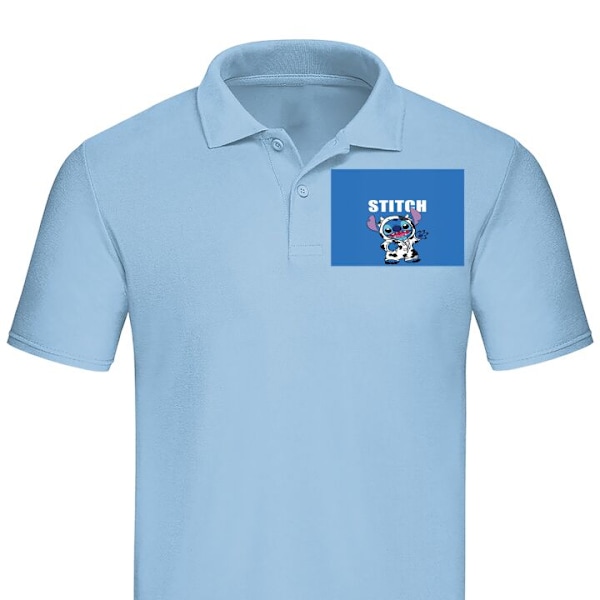 Poloshirt til Voksen | Elegant Poloshirt Sy Lyseblå Stor