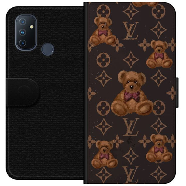OnePlus Nord N100 Lommeboketui Louis Vuitton Teddybjørn Mønster Luksus Motedesign Populært Motiv Mote Trend Luksuriøse Tilbehør