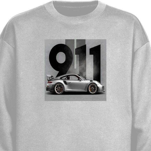 Sweatshirt til Voksne | Klassisk Collegebluse Porsche 911 grå XL