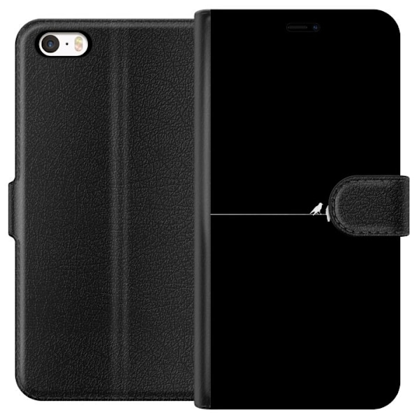 Apple iPhone 5 Lompakkokotelo Minimalistiset linnut musta