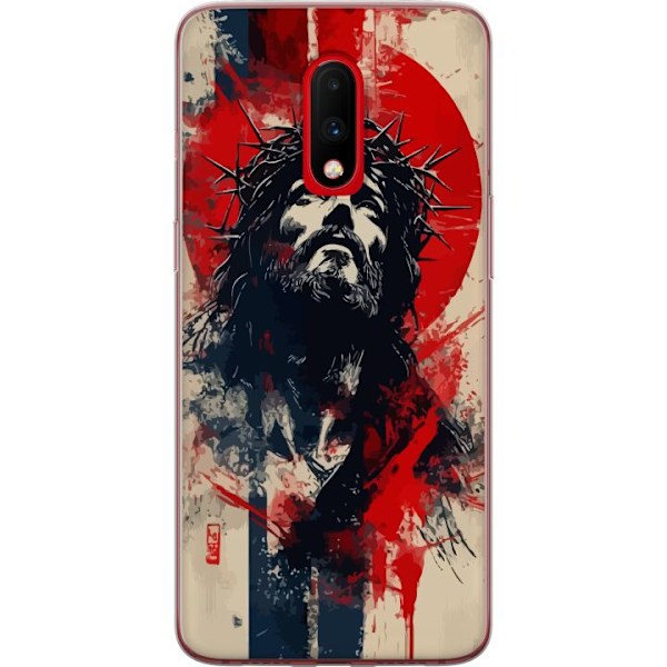 OnePlus 7 Läpinäkyvä kuori Jeesus ristillä - kristillinen aihe vahvalla symboliikalla uskosta ja toivosta